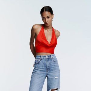 SATIN EFFECT CROP TOP